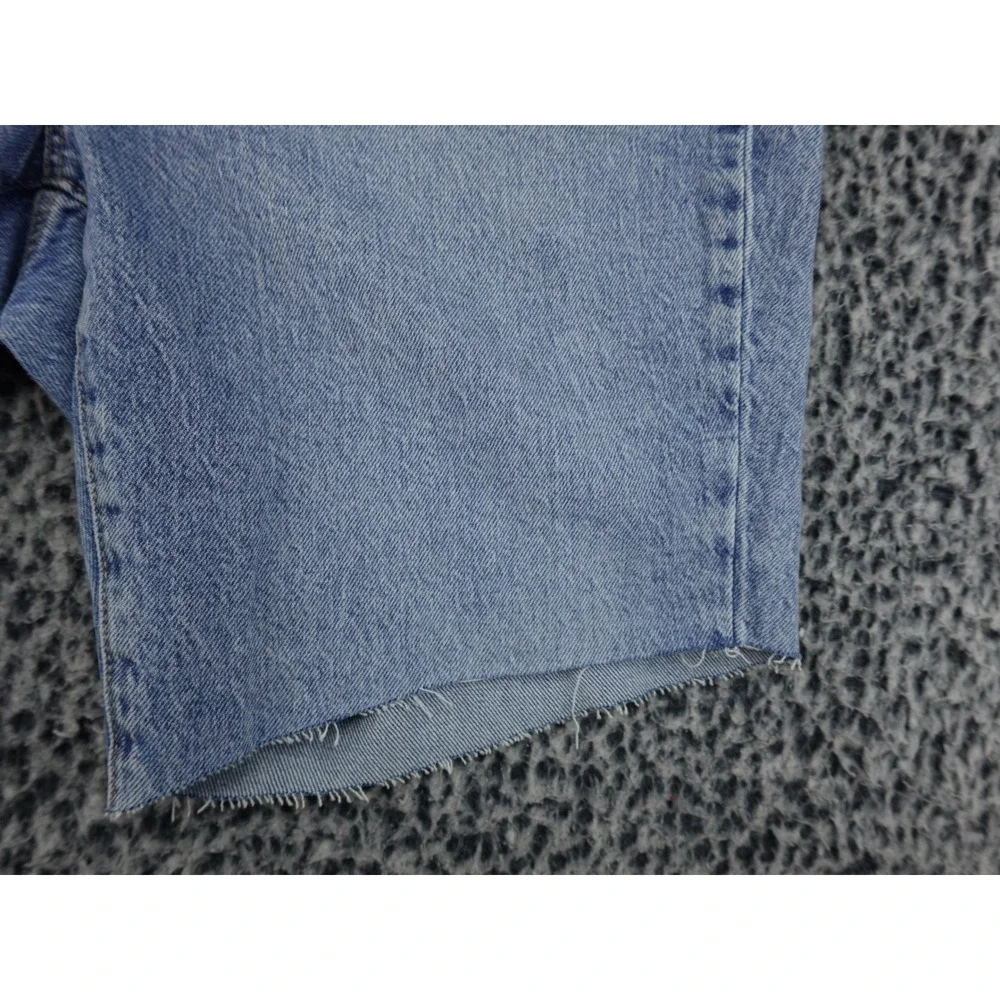 Garage Denim Mom Shorts Womens‎ Size 13 Blue High Rise Raw Hem Light Wash